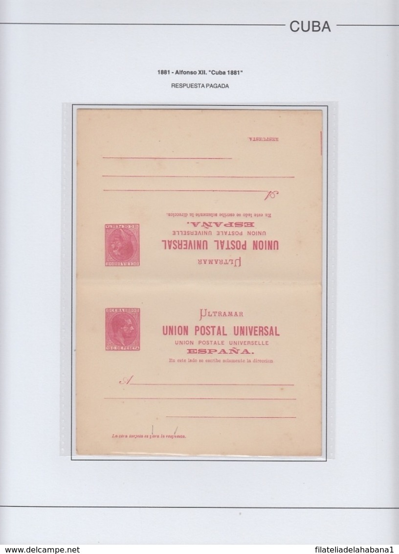 CUBA SPAIN COLONIAL POSTAL STATIONERY COLLECTION 1878-1898. EDIFIL ALBUM. HIGHT VALUE CATALOGE.