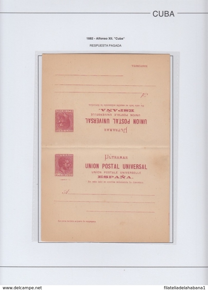CUBA SPAIN COLONIAL POSTAL STATIONERY COLLECTION 1878-1898. EDIFIL ALBUM. HIGHT VALUE CATALOGE.