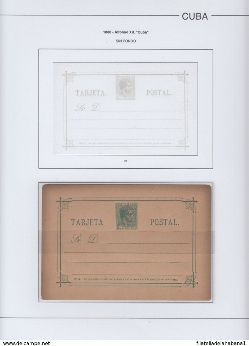 CUBA SPAIN COLONIAL POSTAL STATIONERY COLLECTION 1878-1898. EDIFIL ALBUM. HIGHT VALUE CATALOGE.