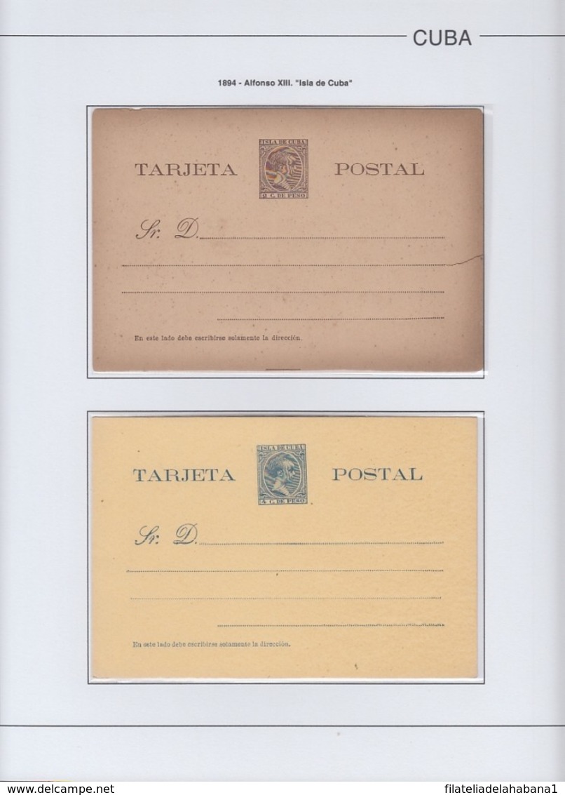 CUBA SPAIN COLONIAL POSTAL STATIONERY COLLECTION 1878-1898. EDIFIL ALBUM. HIGHT VALUE CATALOGE.