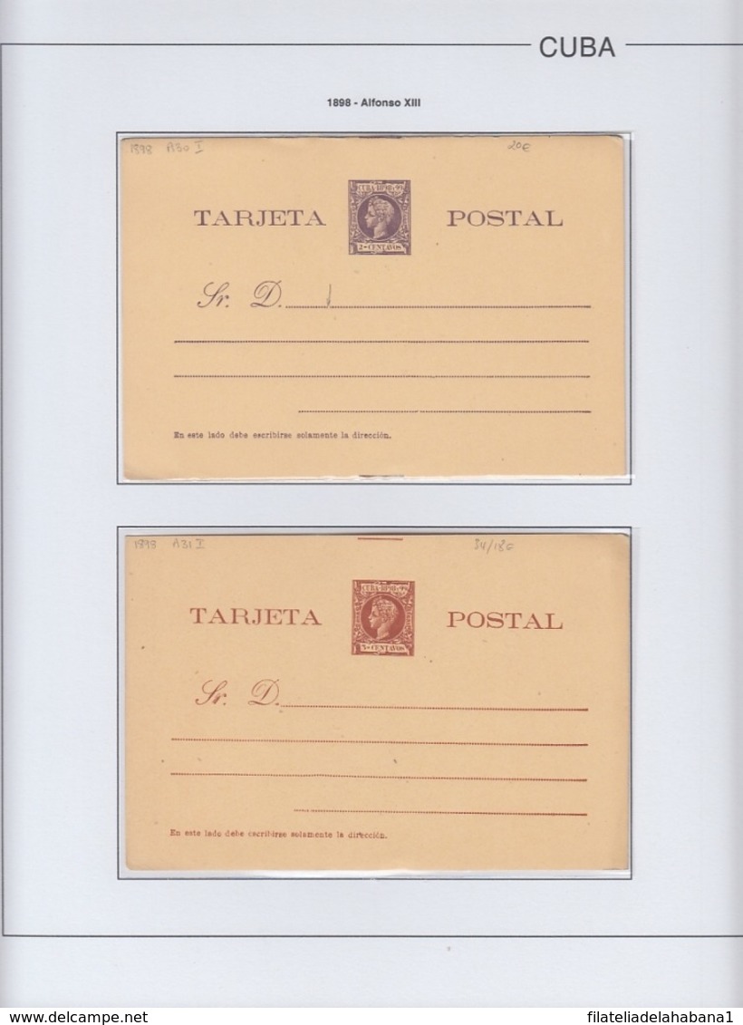 CUBA SPAIN COLONIAL POSTAL STATIONERY COLLECTION 1878-1898. EDIFIL ALBUM. HIGHT VALUE CATALOGE.