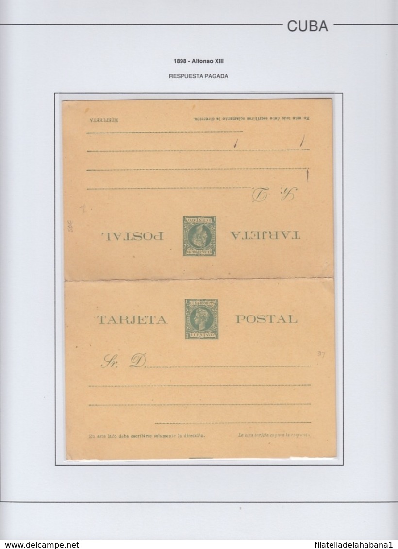 CUBA SPAIN COLONIAL POSTAL STATIONERY COLLECTION 1878-1898. EDIFIL ALBUM. HIGHT VALUE CATALOGE.