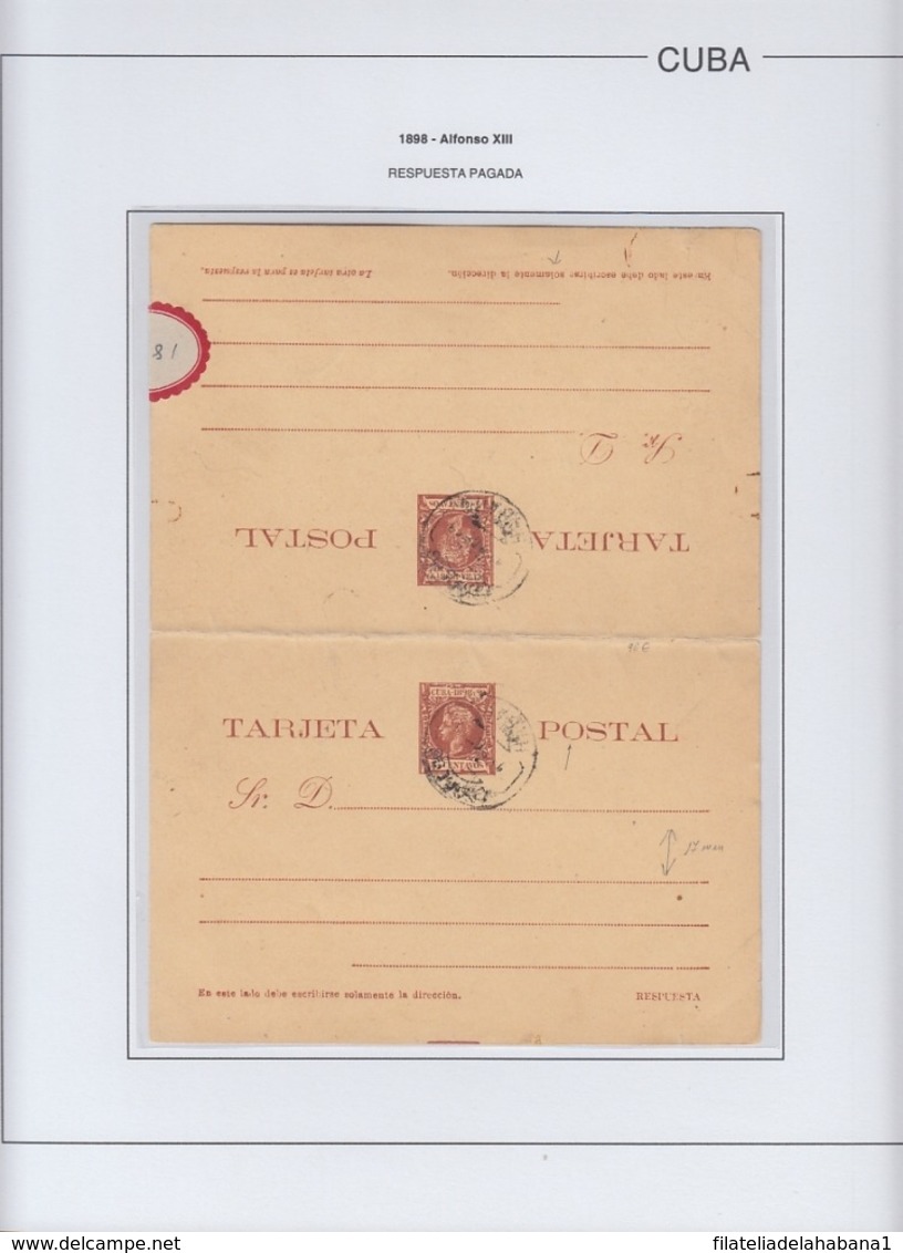 CUBA SPAIN COLONIAL POSTAL STATIONERY COLLECTION 1878-1898. EDIFIL ALBUM. HIGHT VALUE CATALOGE.