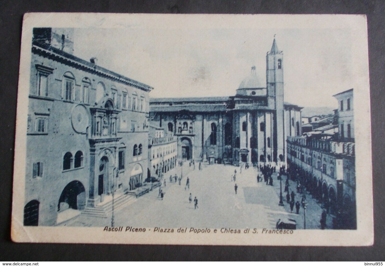 Cartolina Ascoli Piceno Piazza Del Popolo E Chiesa S. Francesco - Viaggiata - - Ascoli Piceno