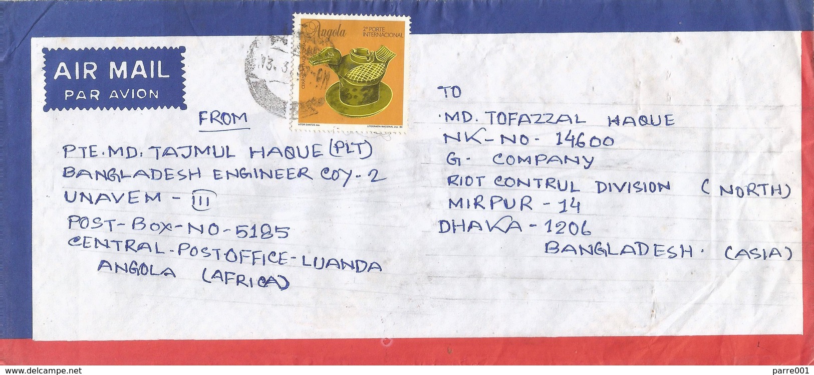 UNAVEM III 1997 Angola Bangladesh Military Peacekeeping Cover - Militaria