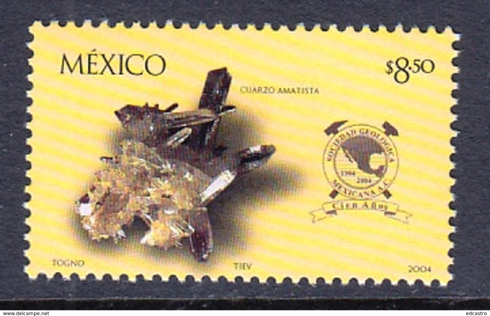 4.-  MEXICO 2004 100 YEARS OF MEXICAN GEOLOGICAL SOCIETY - MINERALS Amethyst - Otros & Sin Clasificación