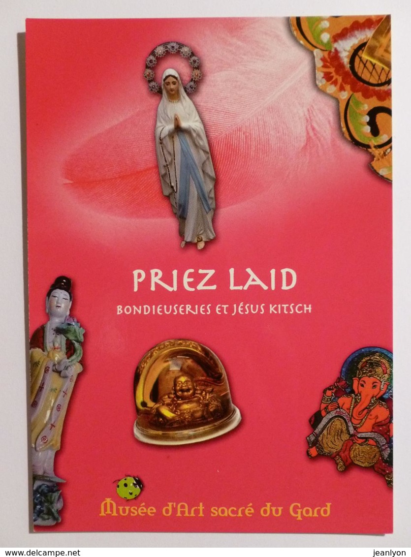 RELIGION / Objets Religieux - Vierge - Musée Art Sacré Du Gard - Carte Publicitaire Expo Bondieuseries Et Jésus Kitsch - Vierge Marie & Madones