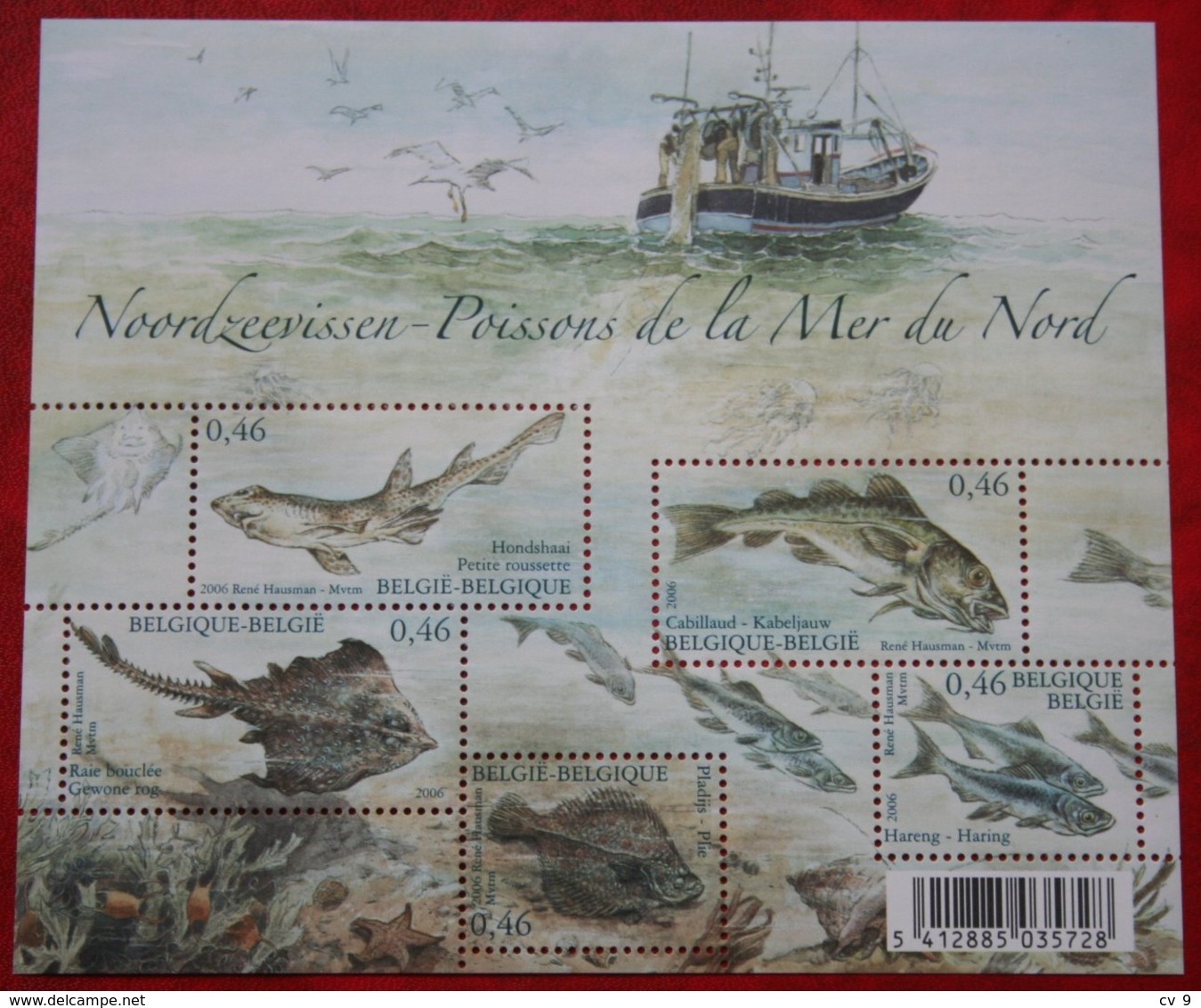 Noordzee Vissen Fish Poisson OBC N° 3533-3537 113 (Mi 3581-3585 Bl 109) 2006 POSTFRIS MNH ** BELGIE / BELGIEN / BELGIUM - Ungebraucht