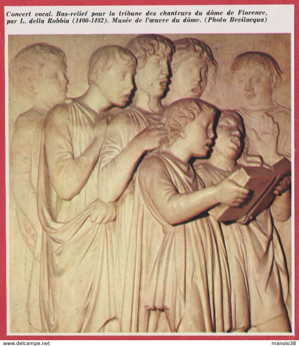 Bas Relief Du Dôme De Florence. Concert Vocal. Italie. Encyclopédie De 1970 - Autres & Non Classés