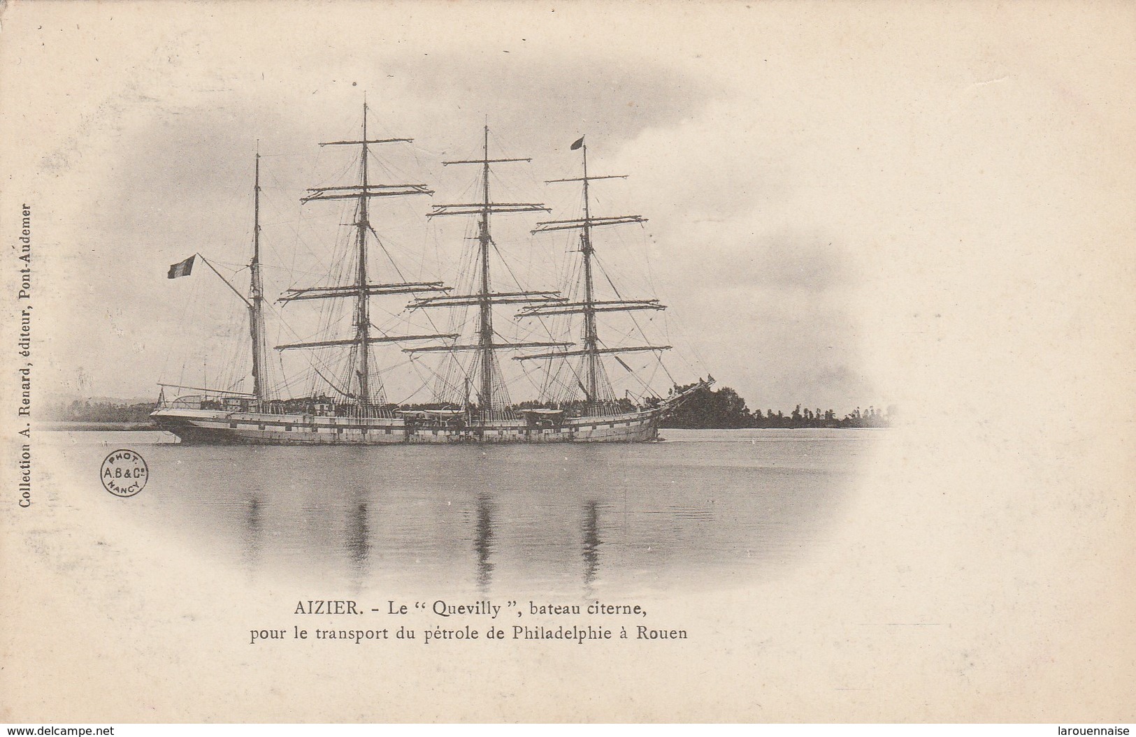 27 - AIZIER - Le "Quevilly" Bateau Citerne, Pour Le Transport Du Pétrole De Philadelphie à Rouen - Autres & Non Classés