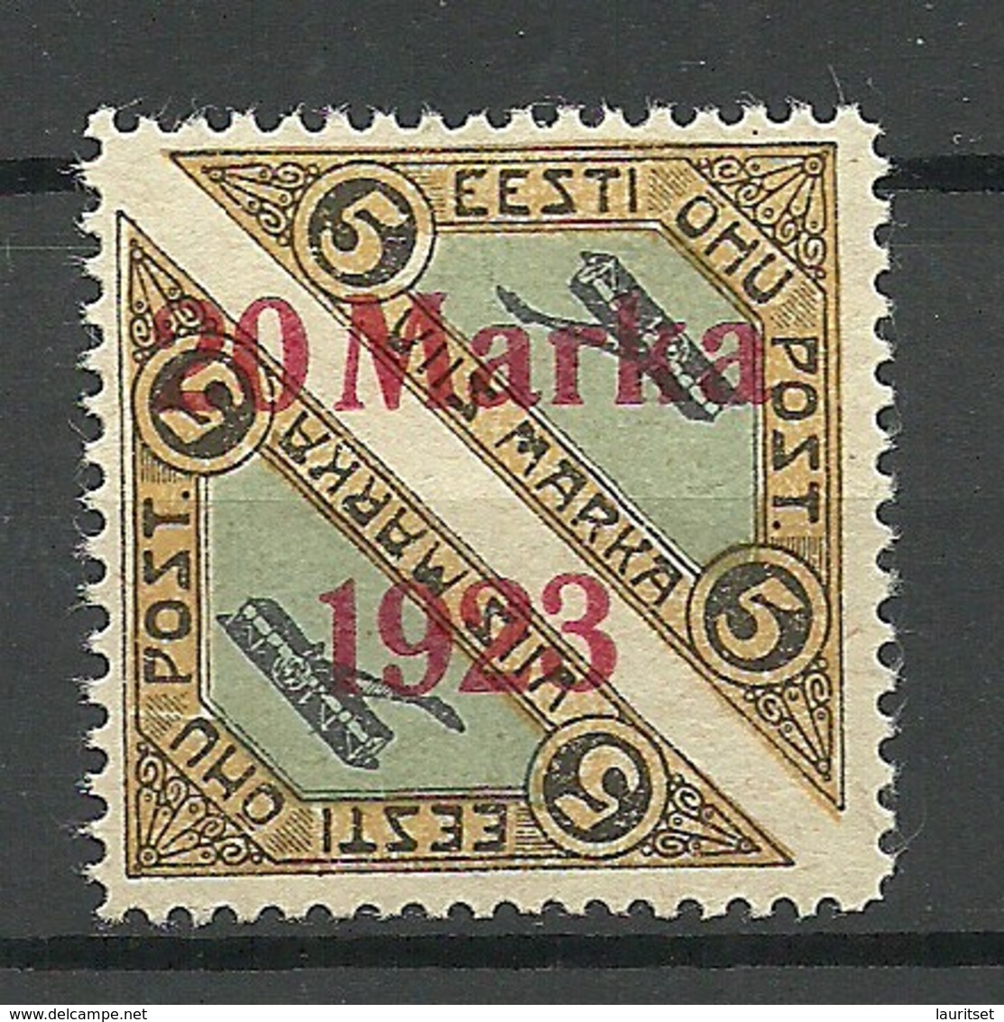 ESTLAND ESTONIA 1923 Michel 44 Ba * Privatzähnung Private Perforation - Estonie