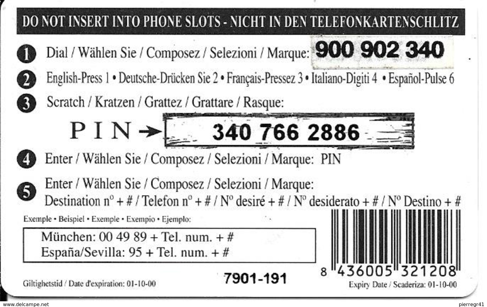 CARTE-PREPAYEE-12 €-ESPAGNE-WORLD TELECOM--LANZAROTE-Exp 01/10/00-Plastic Epais--GR ATTE- TBE - Autres & Non Classés