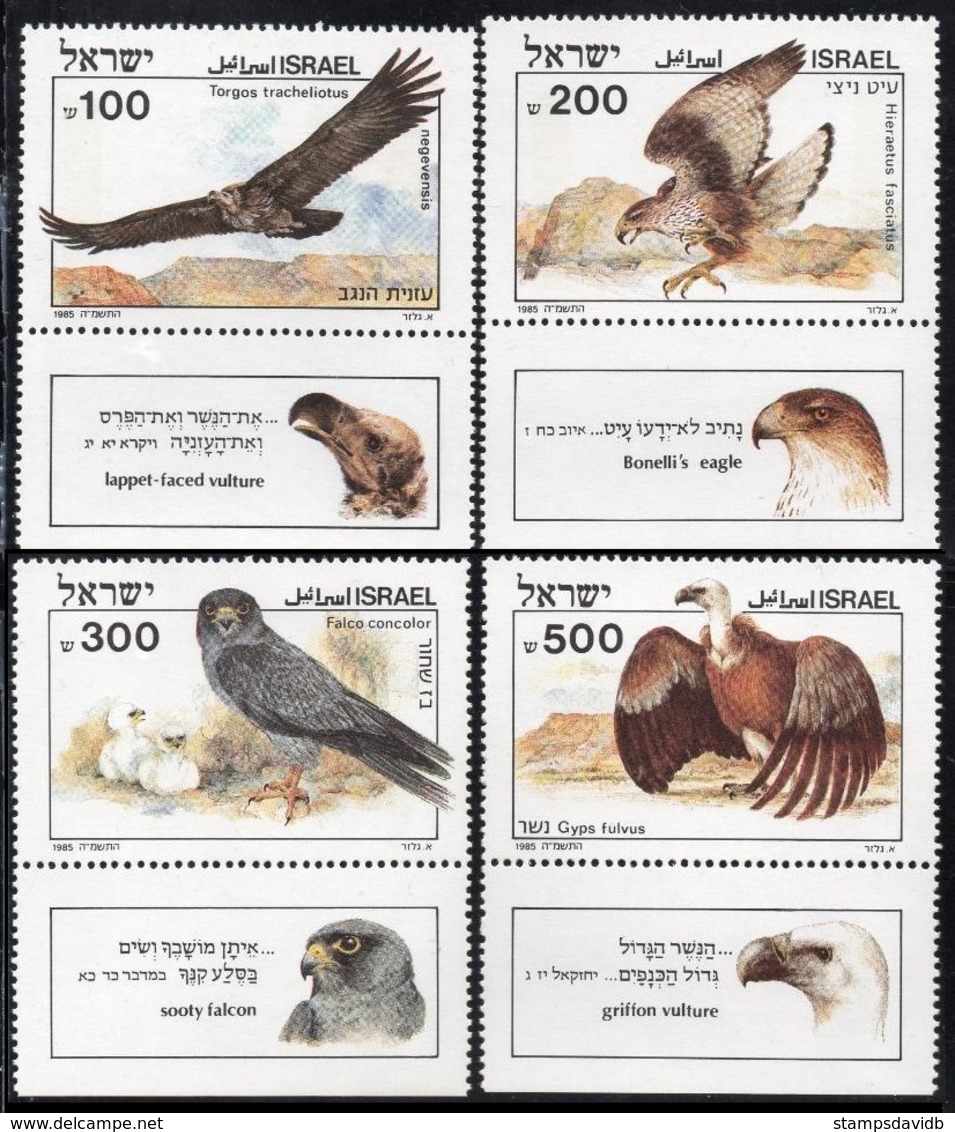 1985	Israel	982-985	Biblical Birds		9,00 € - Used Stamps (with Tabs)