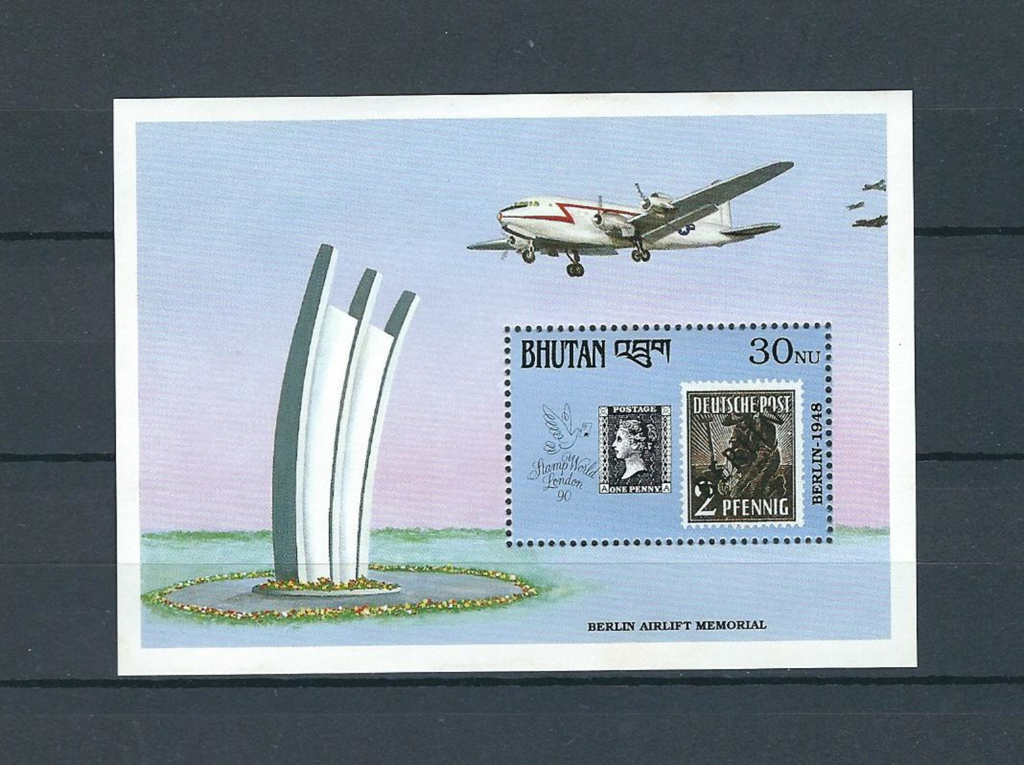 BHUTAN, 1990, Stamp World London'90  S-s. MNH - Expositions Philatéliques