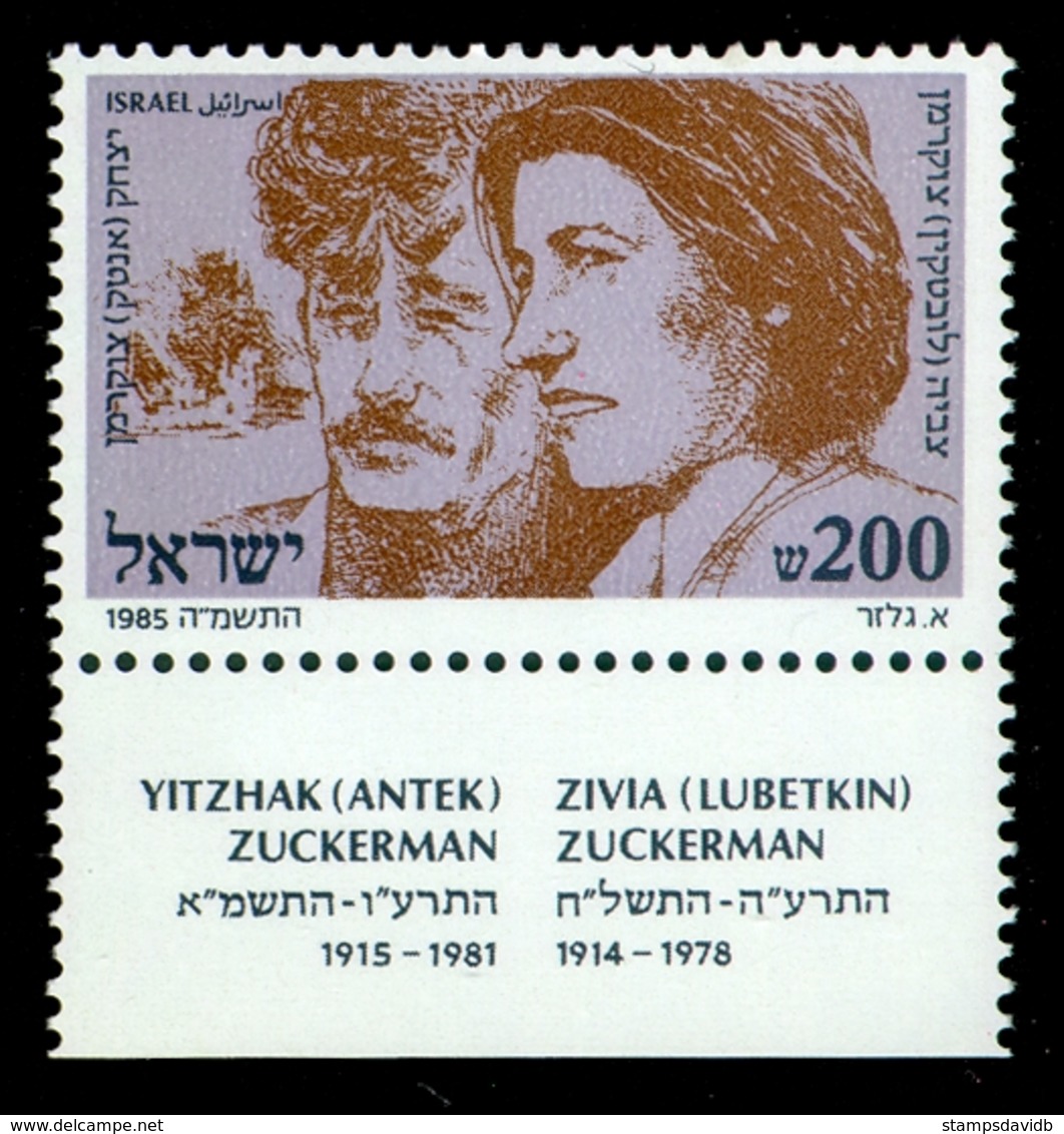 1985	Israel	996	Zivia (Lubetkin) Zuckerman; Yitzhak (Antek) Zuckerman		1,20 € - Gebruikt (met Tabs)