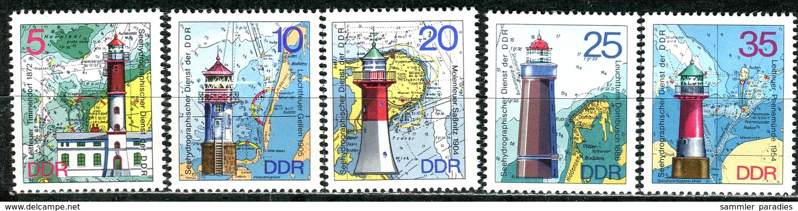 DDR - Mi 2045 / 2049 - ** Postfrisch (A) - Leuchttürme - Ungebraucht