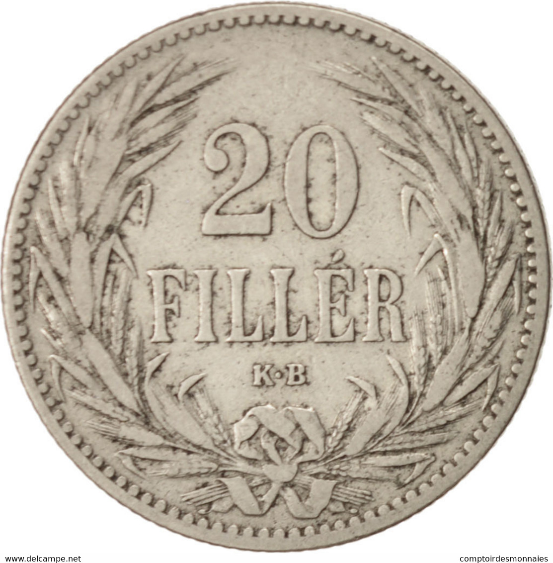 Monnaie, Hongrie, Franz Joseph I, 20 Fillér, 1894, Kormoczbanya, TTB, Nickel - Hungría