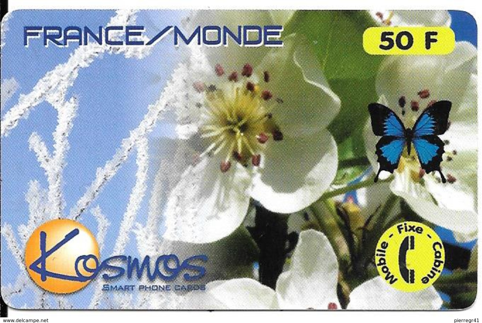 CARTE PREPAYEE-KOSMOS-50F-FRAN CE-MONDE-FLEURS-05/99-140000ex- GRATTE-T BE- - Autres & Non Classés