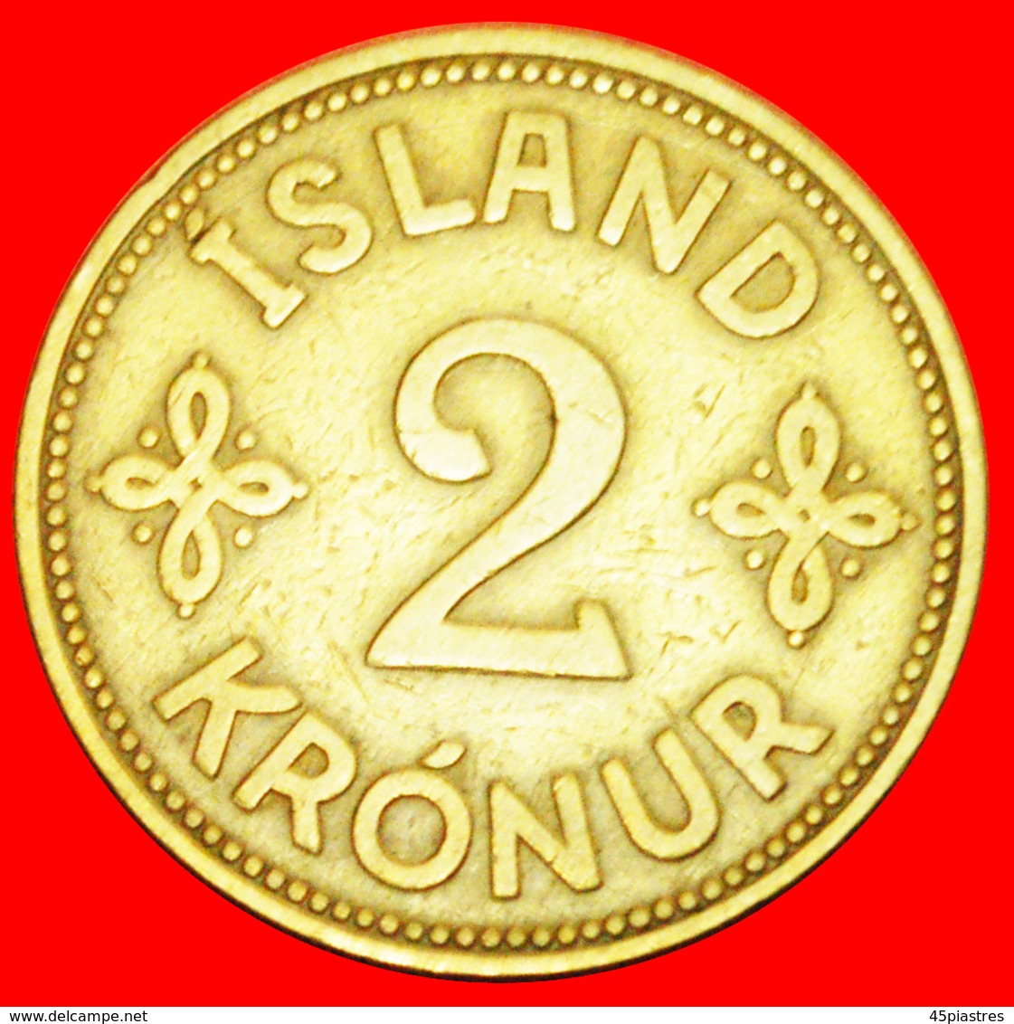 # GREAT BRITAIN: ICELAND ★ 2 CROWNS 1940 WARTIME (1939-1945)! LOW START ★ NO RESERVE! Christian X (1918-1944) - Islanda