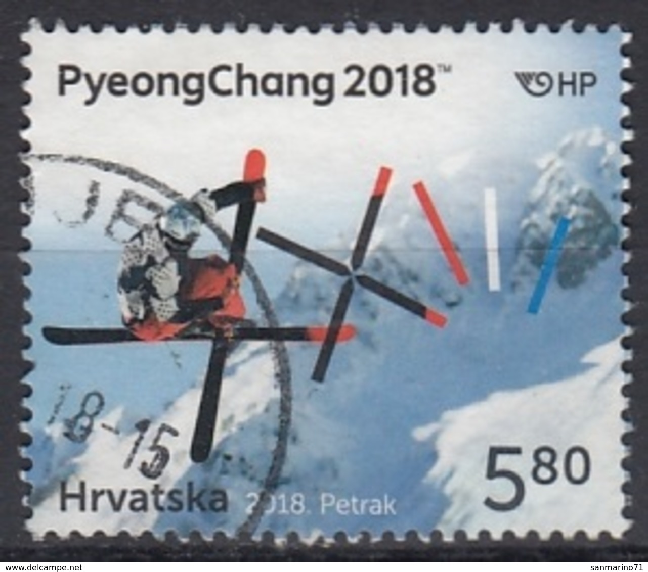 CROATIA 1124,used - Hiver 2018 : Pyeongchang