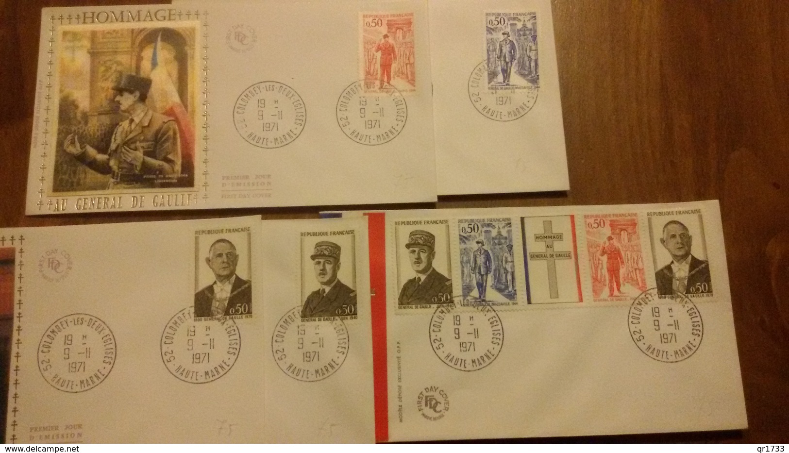 Premier Jour  FDC..  HOMMAGE  GENERAL  DE  GAULLE .. COLOMBEY LES DEUX EGLISES  .. HAUTE MARNE 1971 - Unclassified