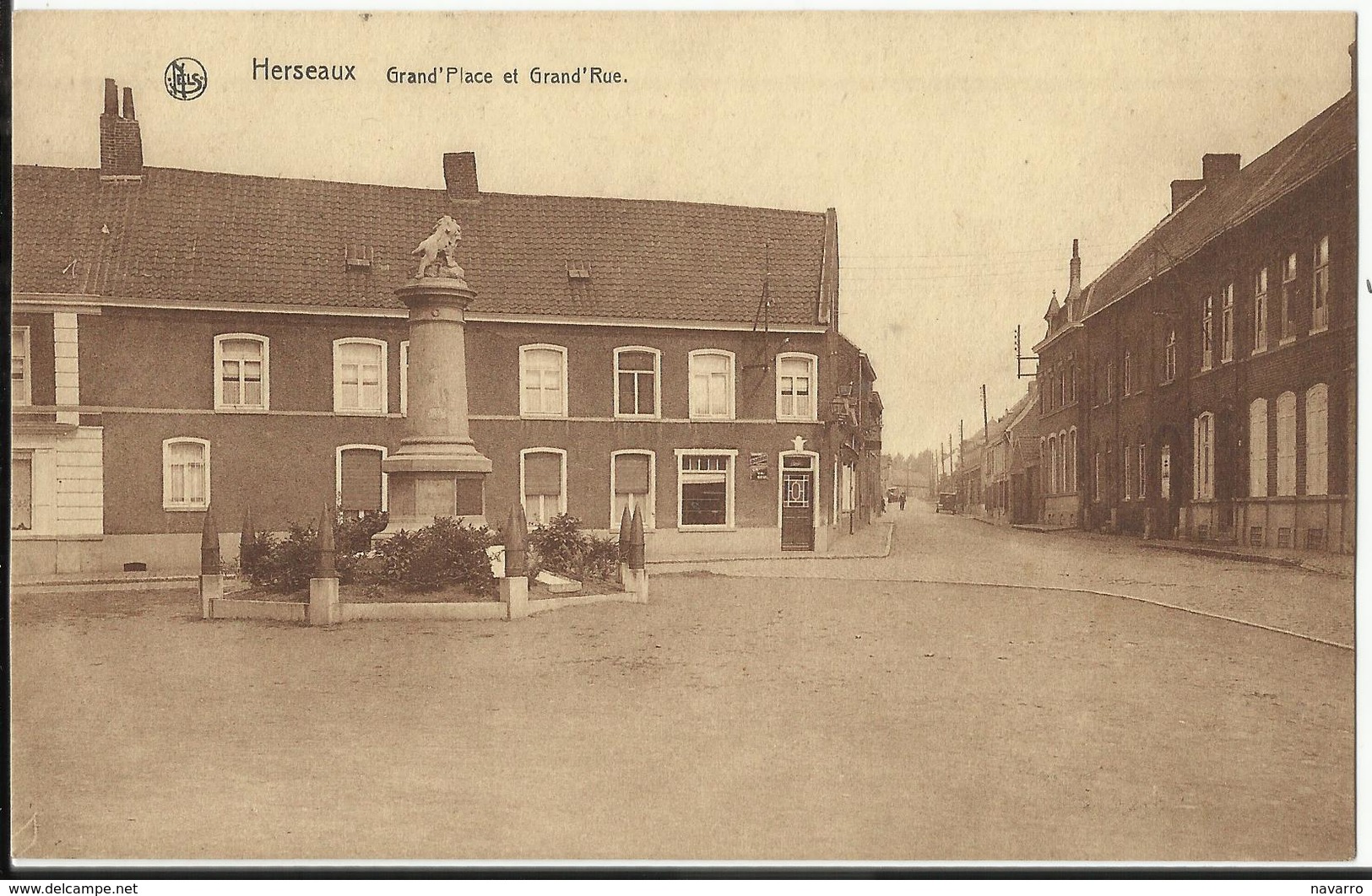 Herseaux - Grand'Place Et Grand'Rue 1946 - Mouscron - Moeskroen