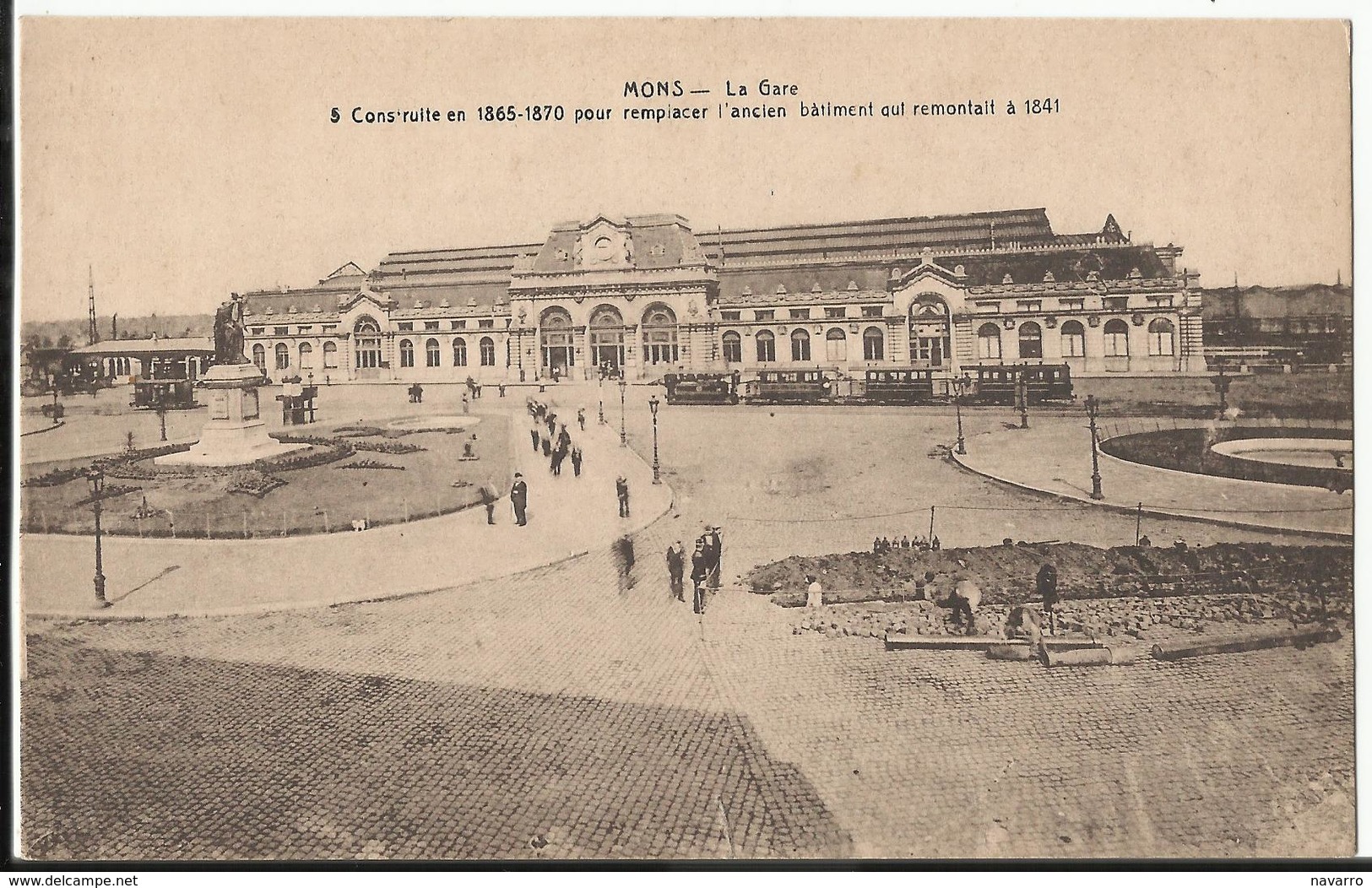 MONS - La Gare Construite En 1965-1870 (avec Tram à Vapeur) - Mons