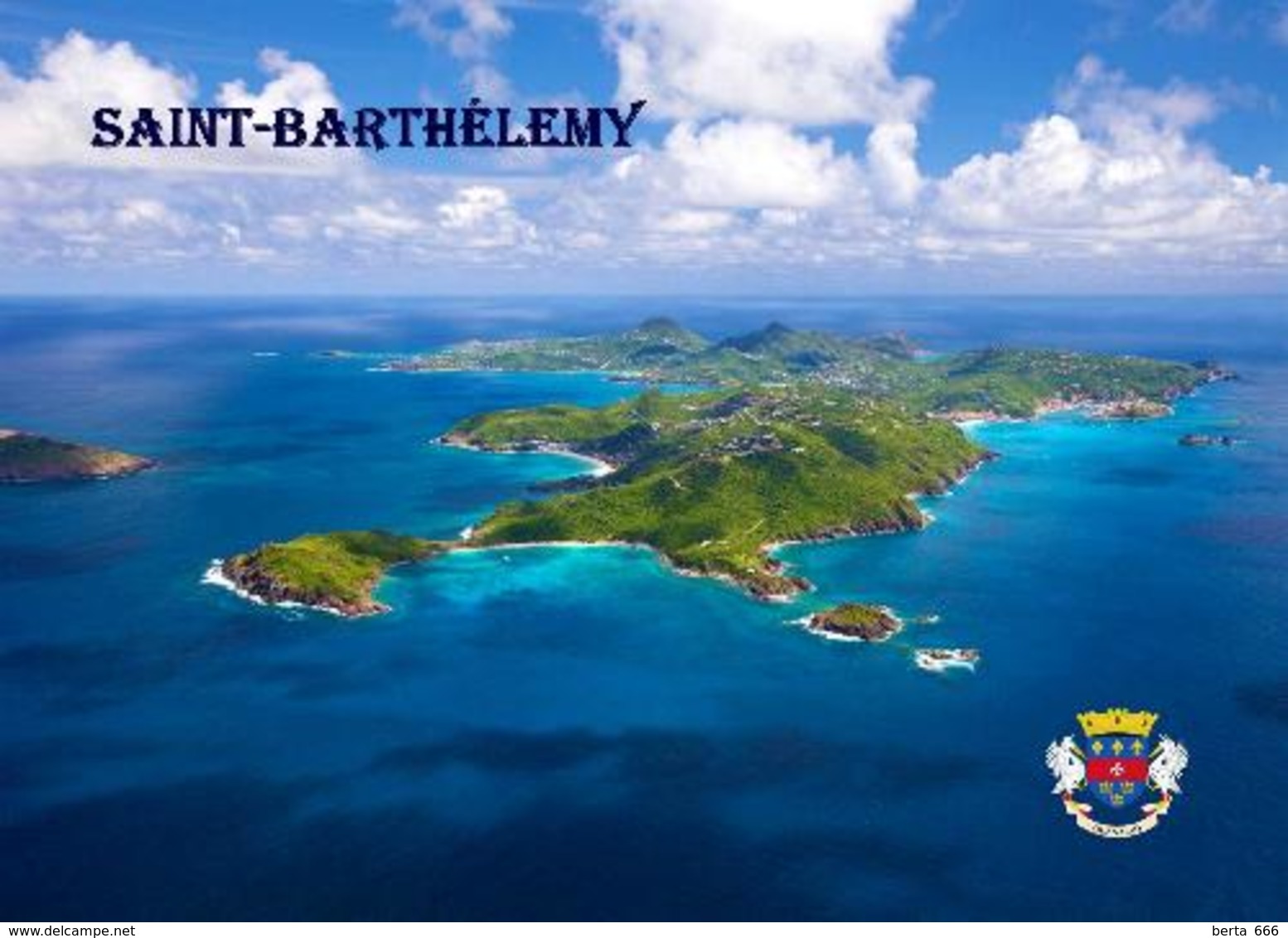 Saint Barthelemy Aerial View New Postcard - Sonstige & Ohne Zuordnung