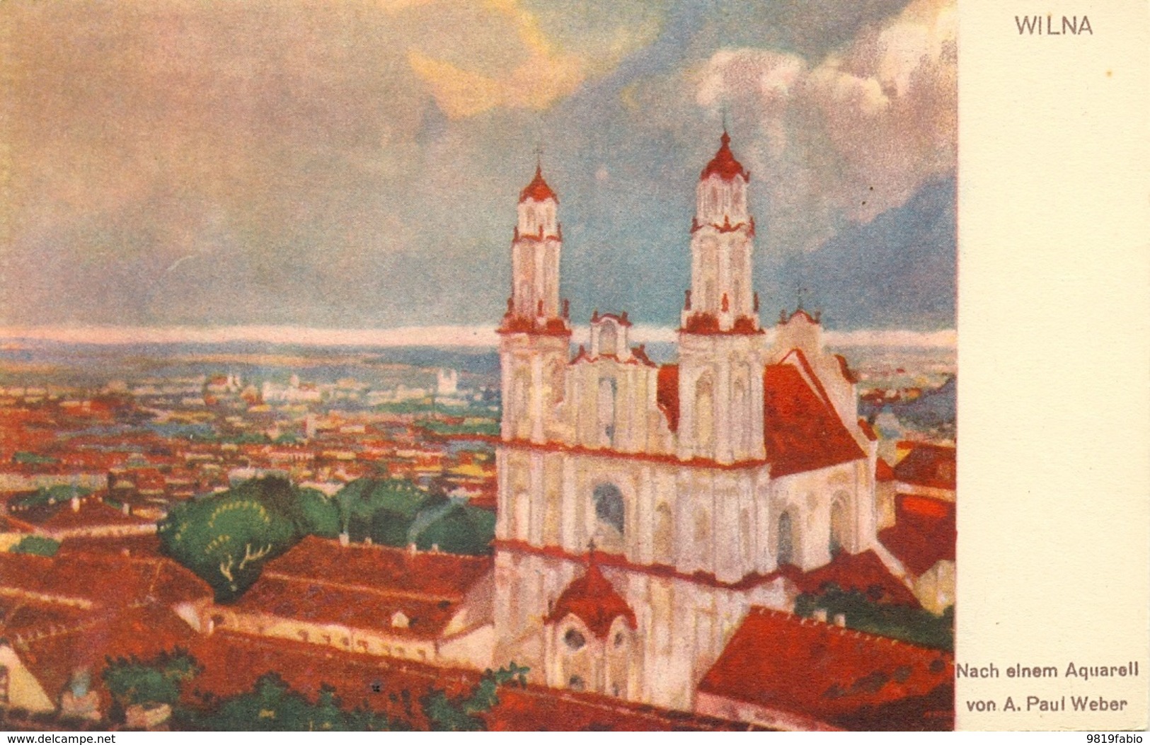 Vilnius - Wilna  Aquarell Wieber - Lituania