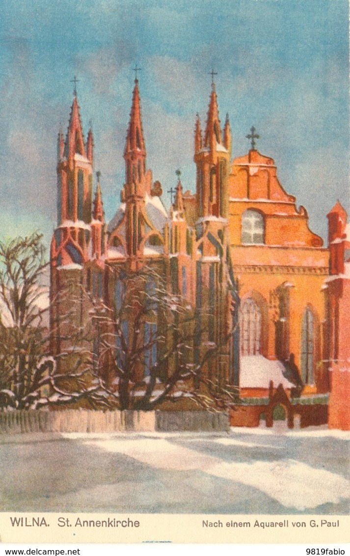 Vilnius - Wilna St. Annenkirche   Pinx Von G. Paul - Lituania