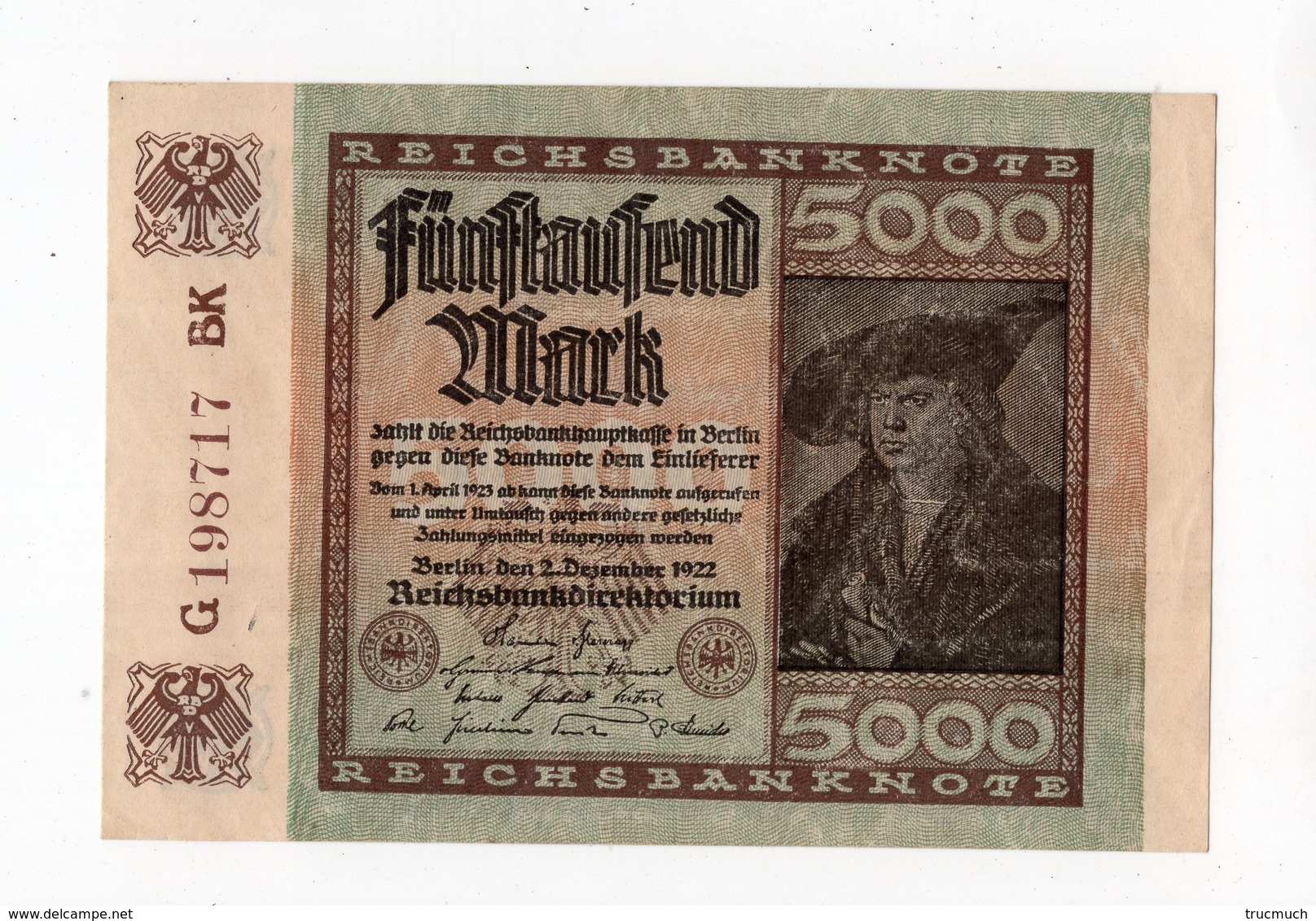 3 - Allemagne - 5000 Mark - 02.12.1922 - 5.000 Mark