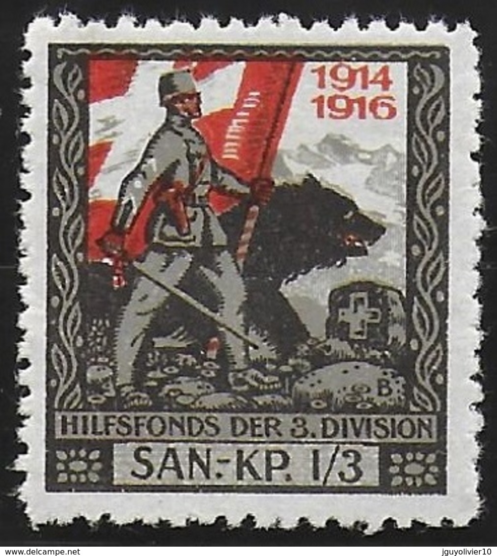 Suisse WWI Vignette Militaire Soldatenmarken 3. DIVISION 1914-18 Fine H - Vignettes