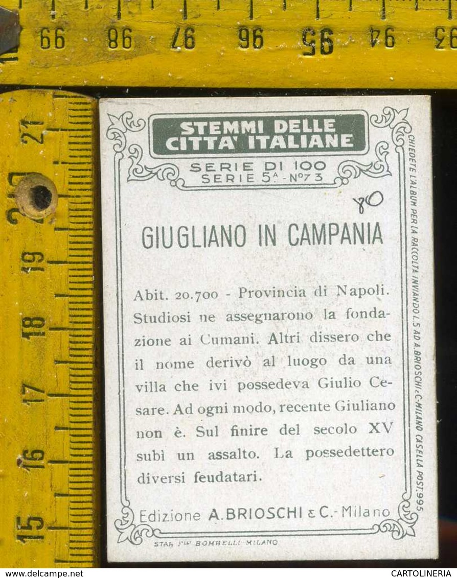 Figurina Brioschi Araldica Stemmi Città Italiane Serie 5 N° 73 A  Giugliano In Campania - Altri & Non Classificati