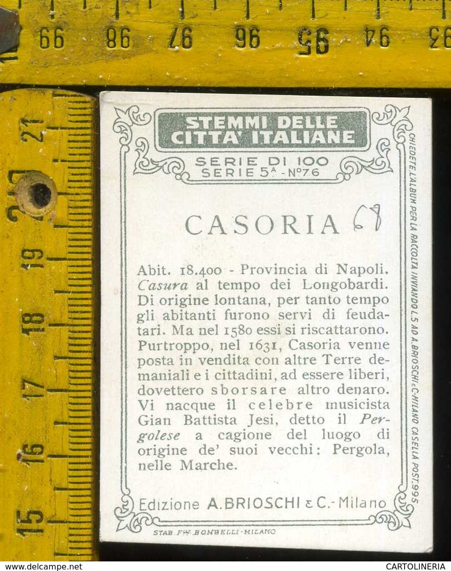 Figurina Brioschi Araldica Stemmi Città Italiane Serie 5 N° 76 Casoria - Altri & Non Classificati