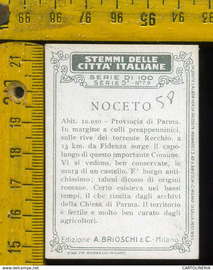 Figurina Brioschi Araldica Stemmi Città Italiane Serie 5 N° 79 Noceto - Altri & Non Classificati
