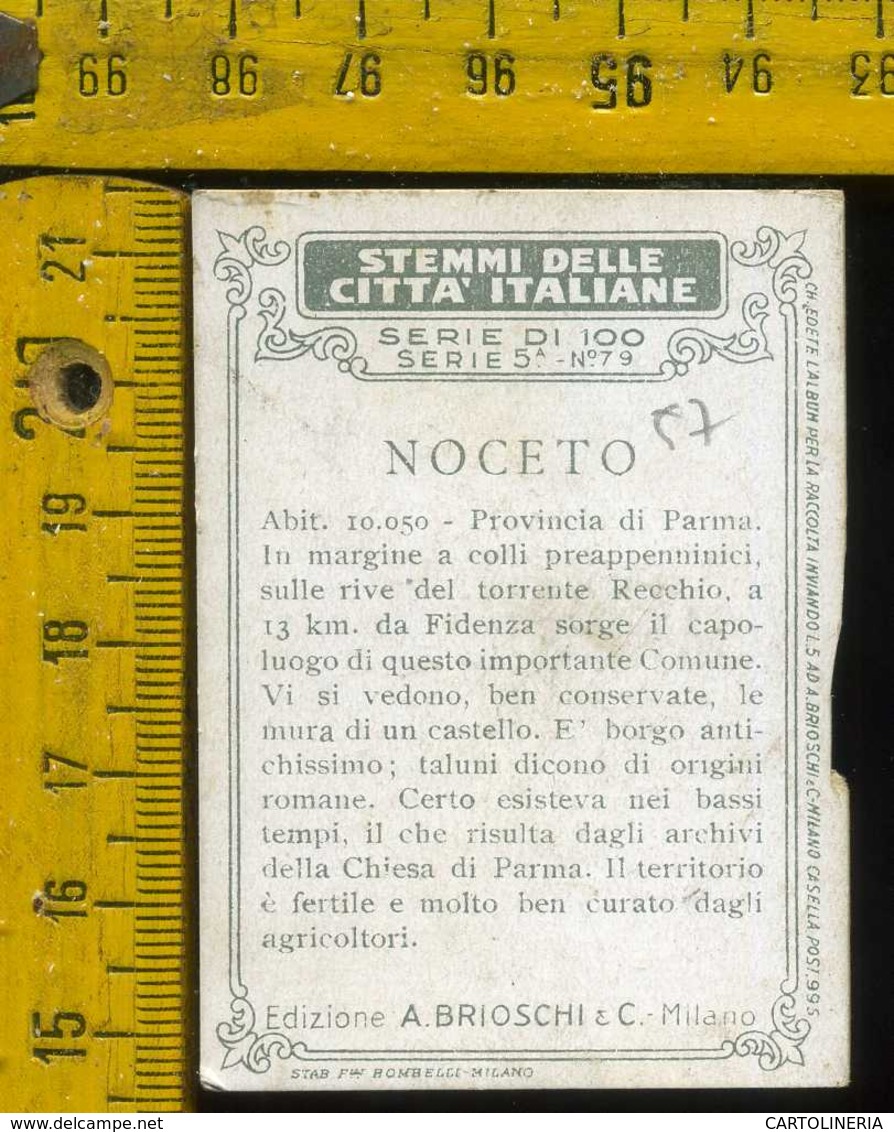 Figurina Brioschi Araldica Stemmi Città Italiane Serie 5 N° 79 A  Noceto - Altri & Non Classificati