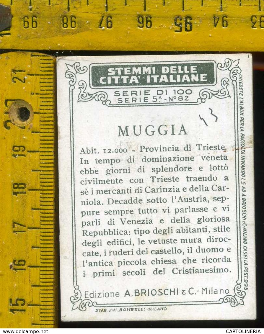 Figurina Brioschi Araldica Stemmi Città Italiane Serie 5 N° 82 C  Muggia - Altri & Non Classificati