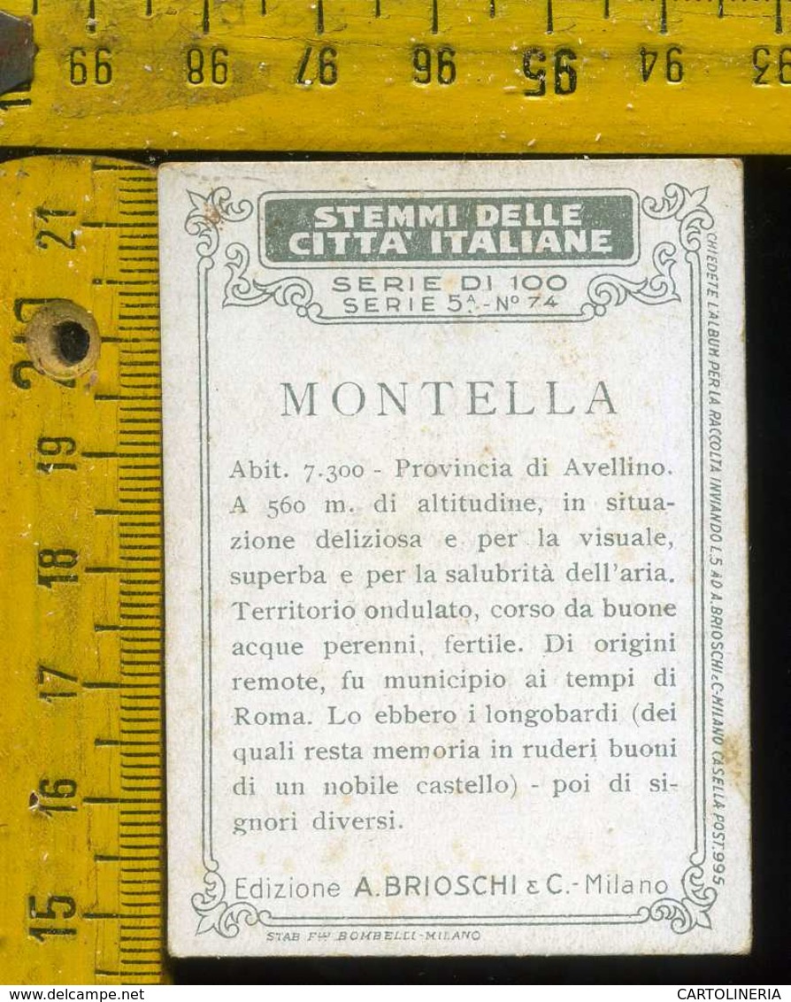 Figurina Brioschi Araldica Stemmi Città Italiane Serie 5 N° 74 Montella - Altri & Non Classificati