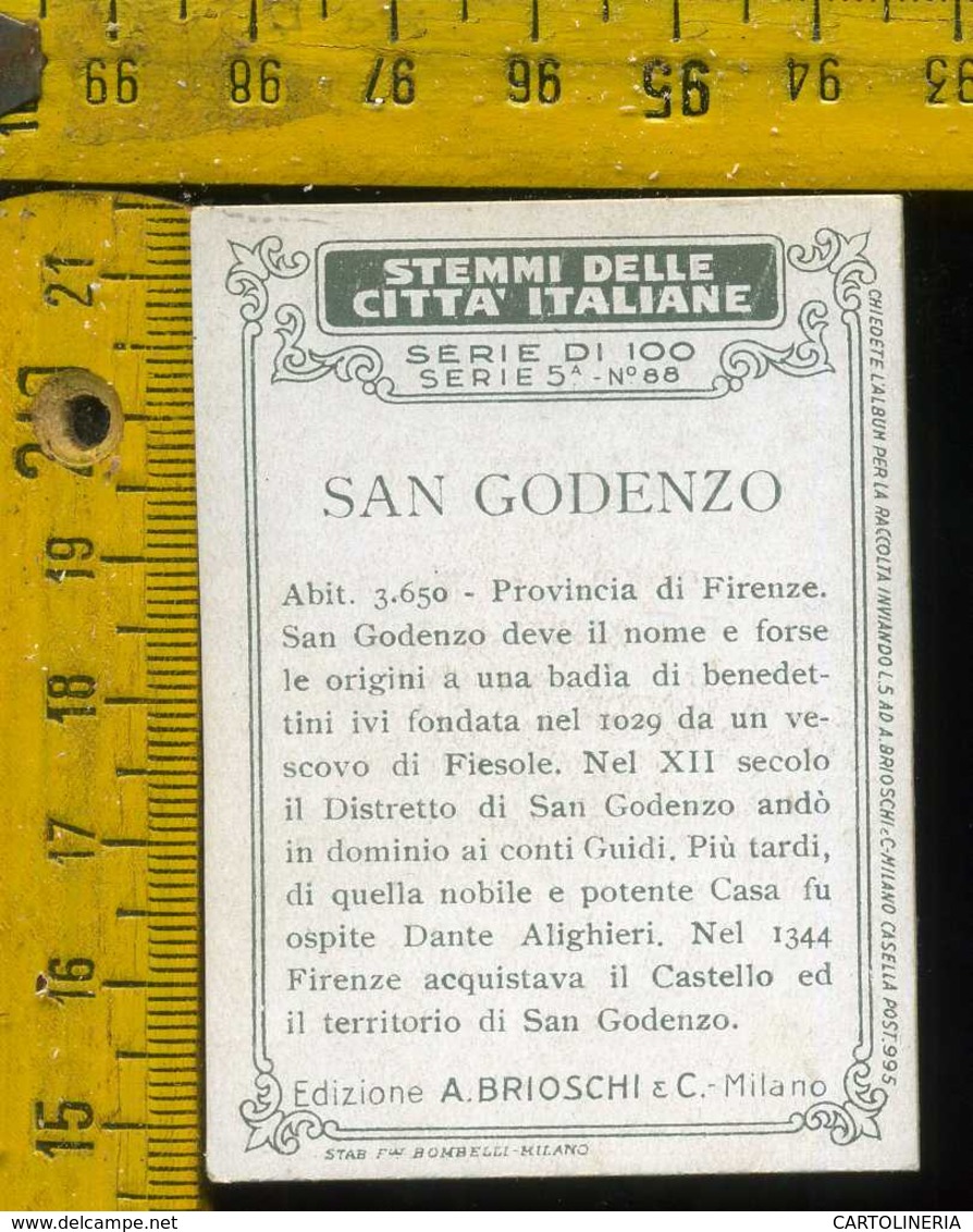 Figurina Brioschi Araldica Stemmi Città Italiane Serie 5 N° 88 San Godenzo - Altri & Non Classificati