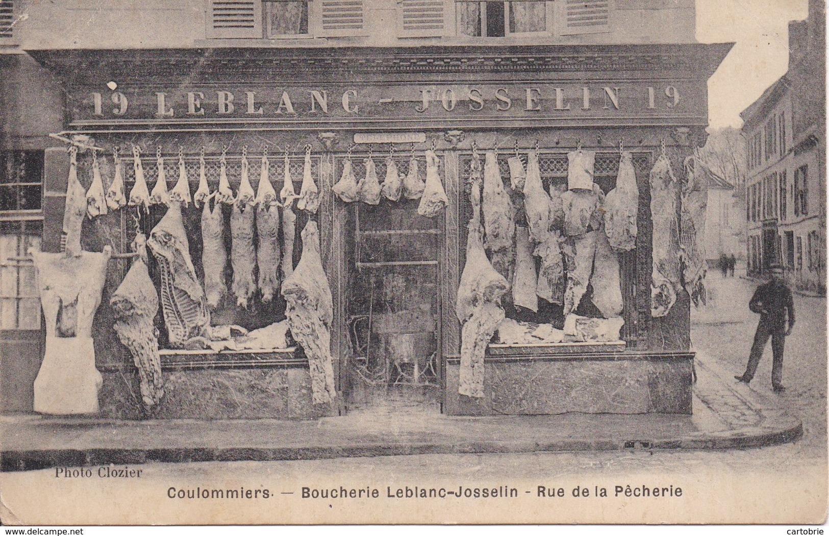 77 COULOMMIERS - Devanture Gros Plan Boucherie LEBLANC-JOSSELIN - Rue De La Pêcherie - Coulommiers