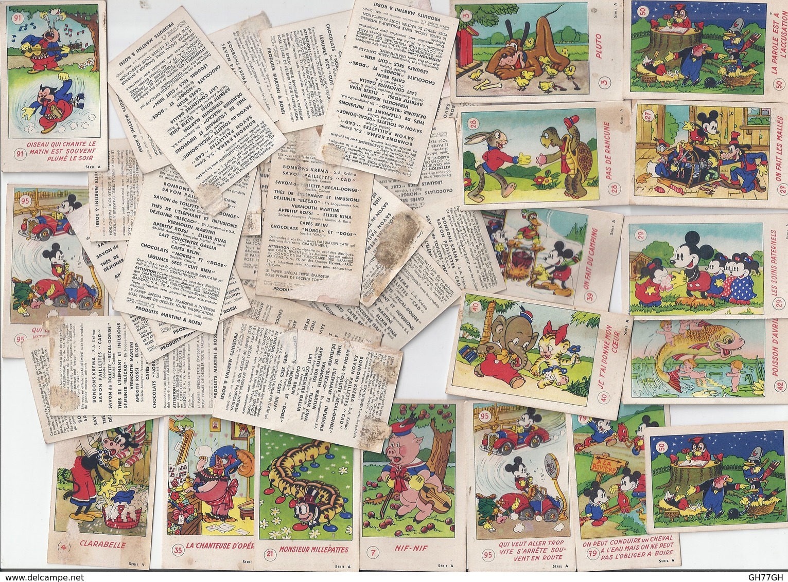 Lot 39 Images MARTINI & ROSSI -chromos -WALT DISNEY MICKEY MOUSE S.A. - Autres & Non Classés