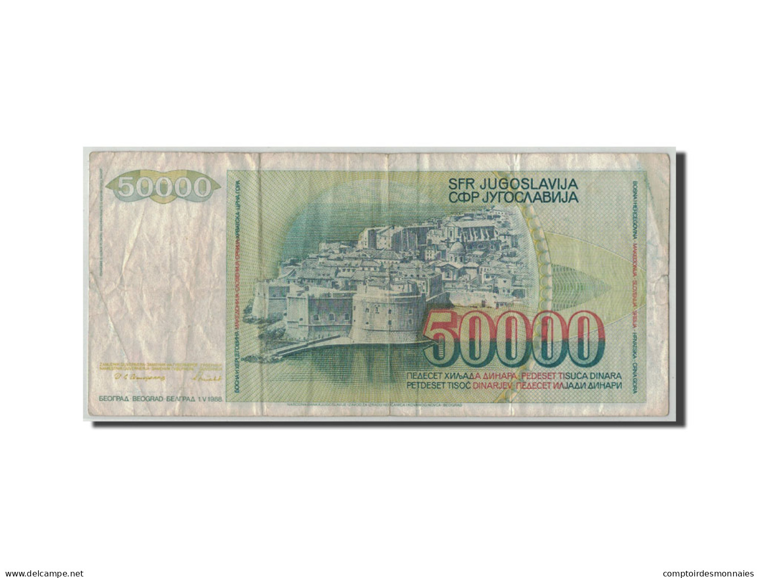 Billet, Yougoslavie, 50,000 Dinara, 1988, 1988-05-01, KM:96, B - Yougoslavie