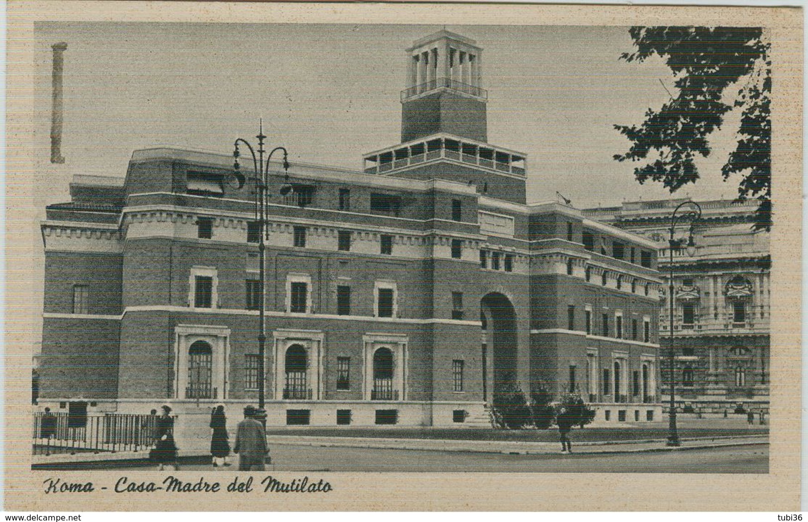 ROMA - CASA MADRE DEL MUTILATO,B/N,ANIMATA,POSTE ROMA TARGHETTA"TRIENNALE.......",PER VERONA - Salute, Ospedali