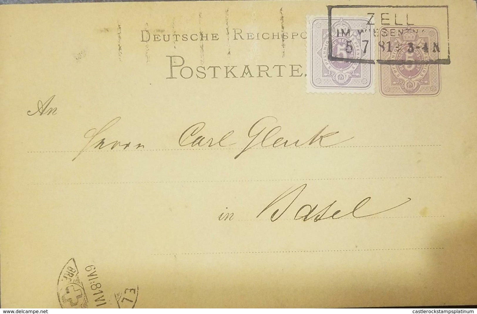 O) 1886 GERMANY -ZELL, CROWN OF ST STEPHE 5p, POSTAL STATIONERY, XF - Other & Unclassified