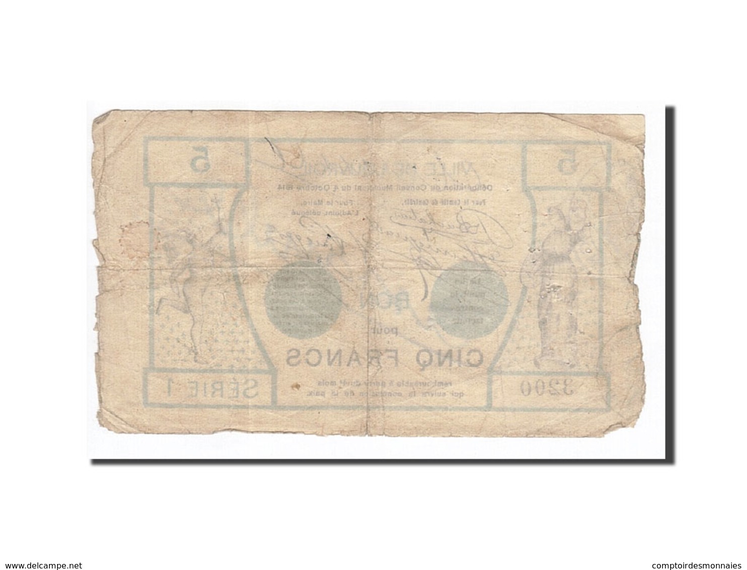 Billet, France, Louvroil, 5 Francs, 1914, TB, Pirot:59-1664 - Bons & Nécessité