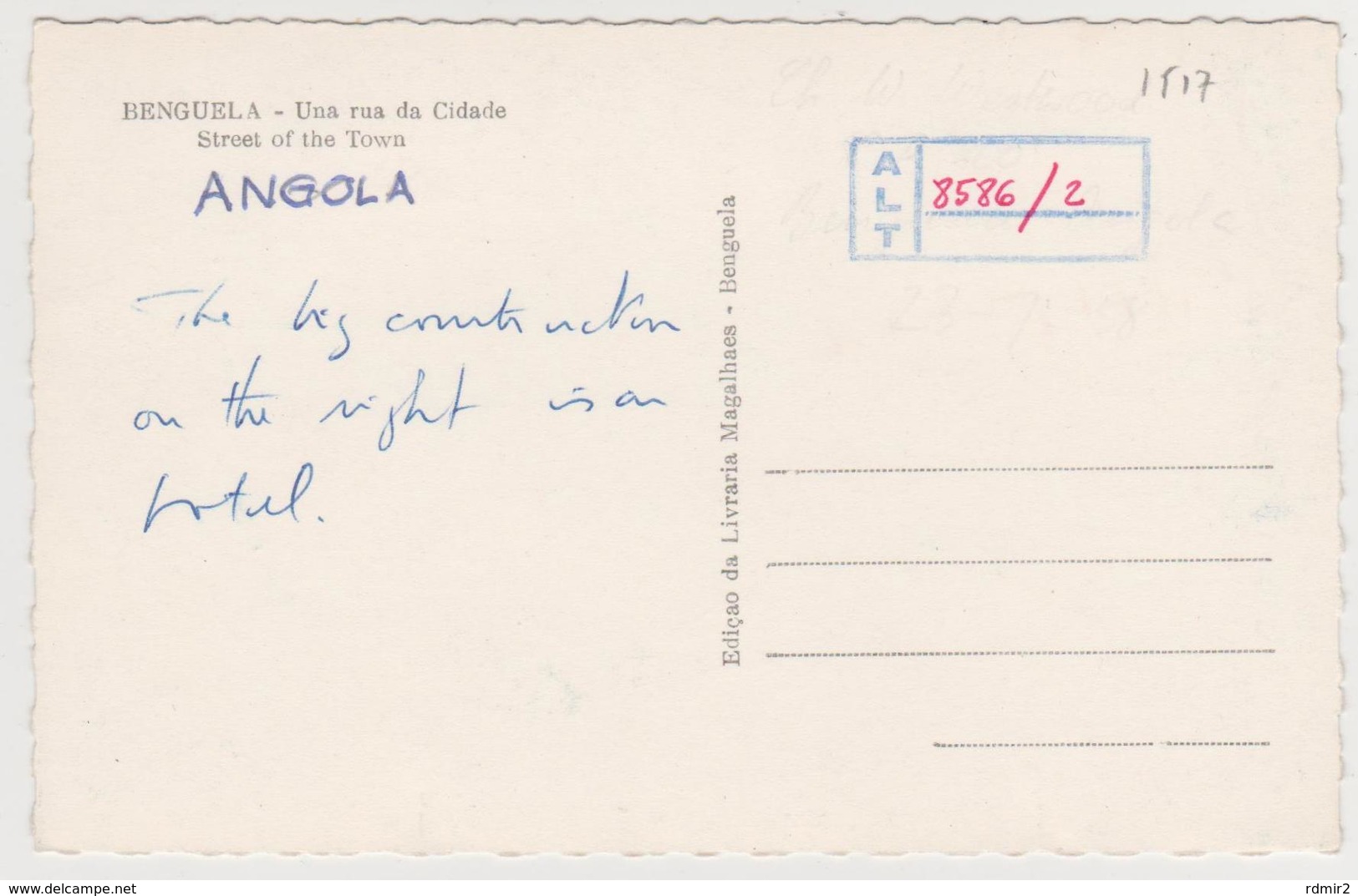 1517/ BENGUELA. A Rua. Street (1950s/60s). Escritura Al Dorso. Écriture Au Dos. Writing In The Back. Scritta Sul Retro. - Angola