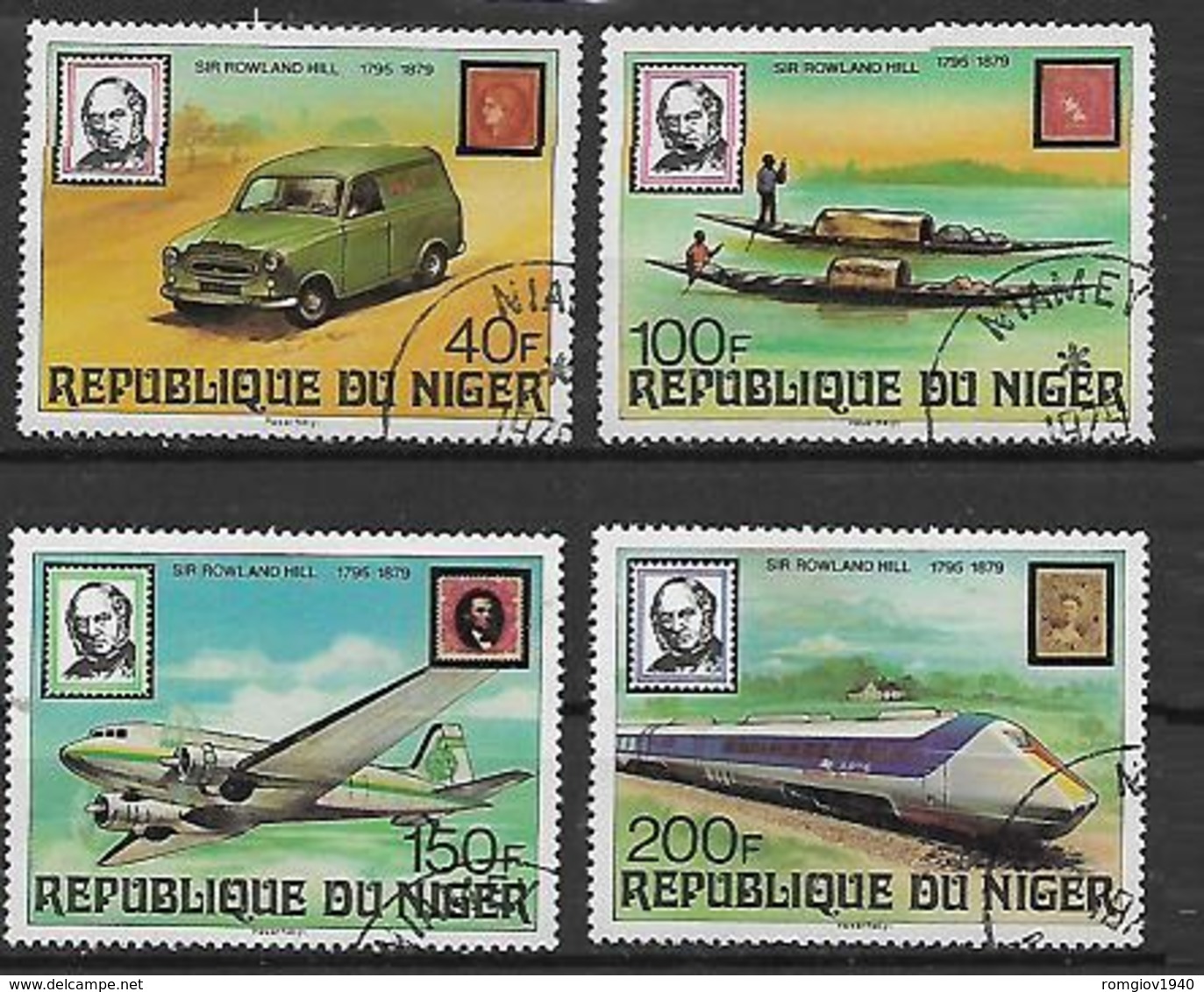 REPUBBLICA DI NIGERIA 1979 ANNIVERSARIO DELLA MORTE DI SIR ROWLAND HILL YVERT. 477-480 USATA VF - Nigeria (1961-...)