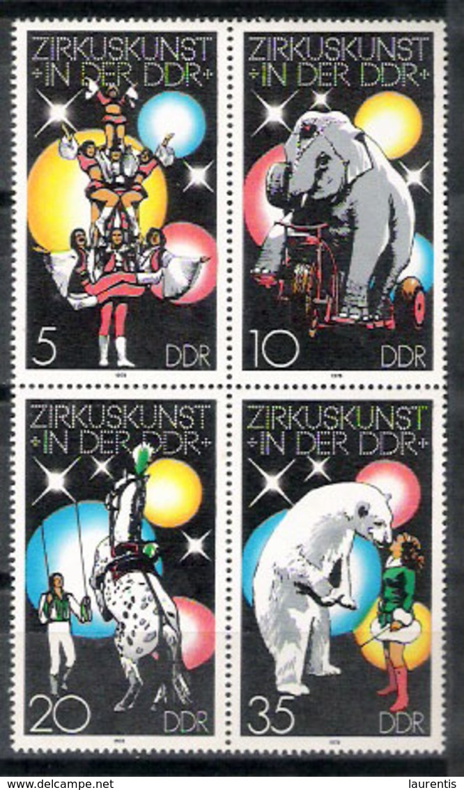 1295  Elefants - Circus -  DDR 2034-37 MNH - 3,25 - Eléphants