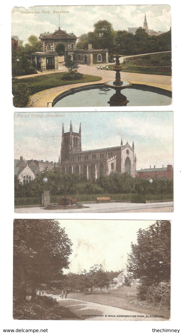 THREE OLD POSTCARDS OF BLACKBURN LANCASHIRE - Otros & Sin Clasificación