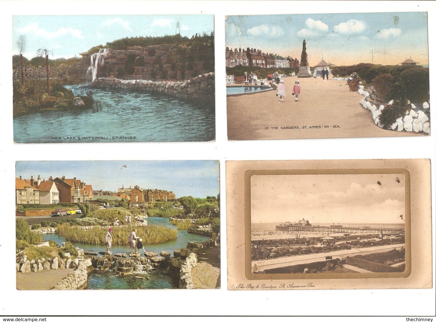 FOUR OLD POSTCARDS OF ST ANNES ON SEA Nr LYTHAM INCLUDING THE PIER LANCASHIRE - Autres & Non Classés